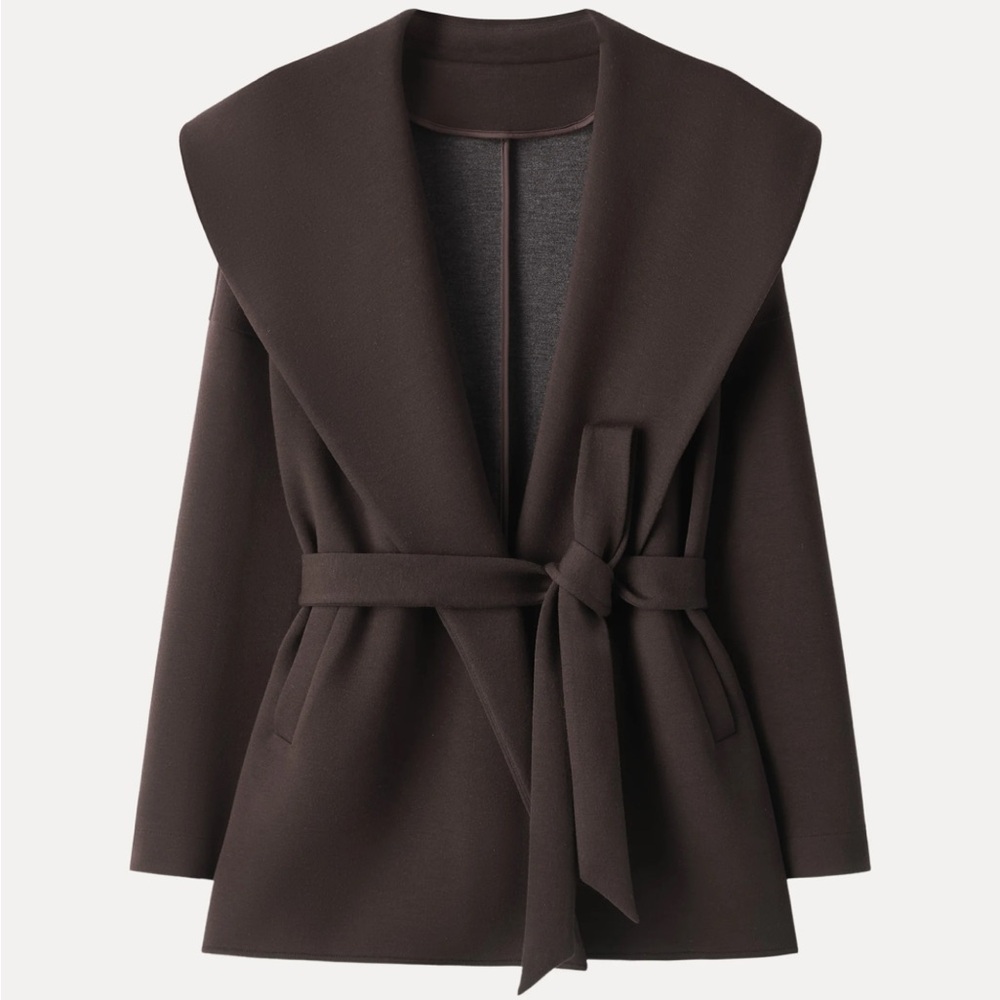 Elegant Brown Wrap Coat